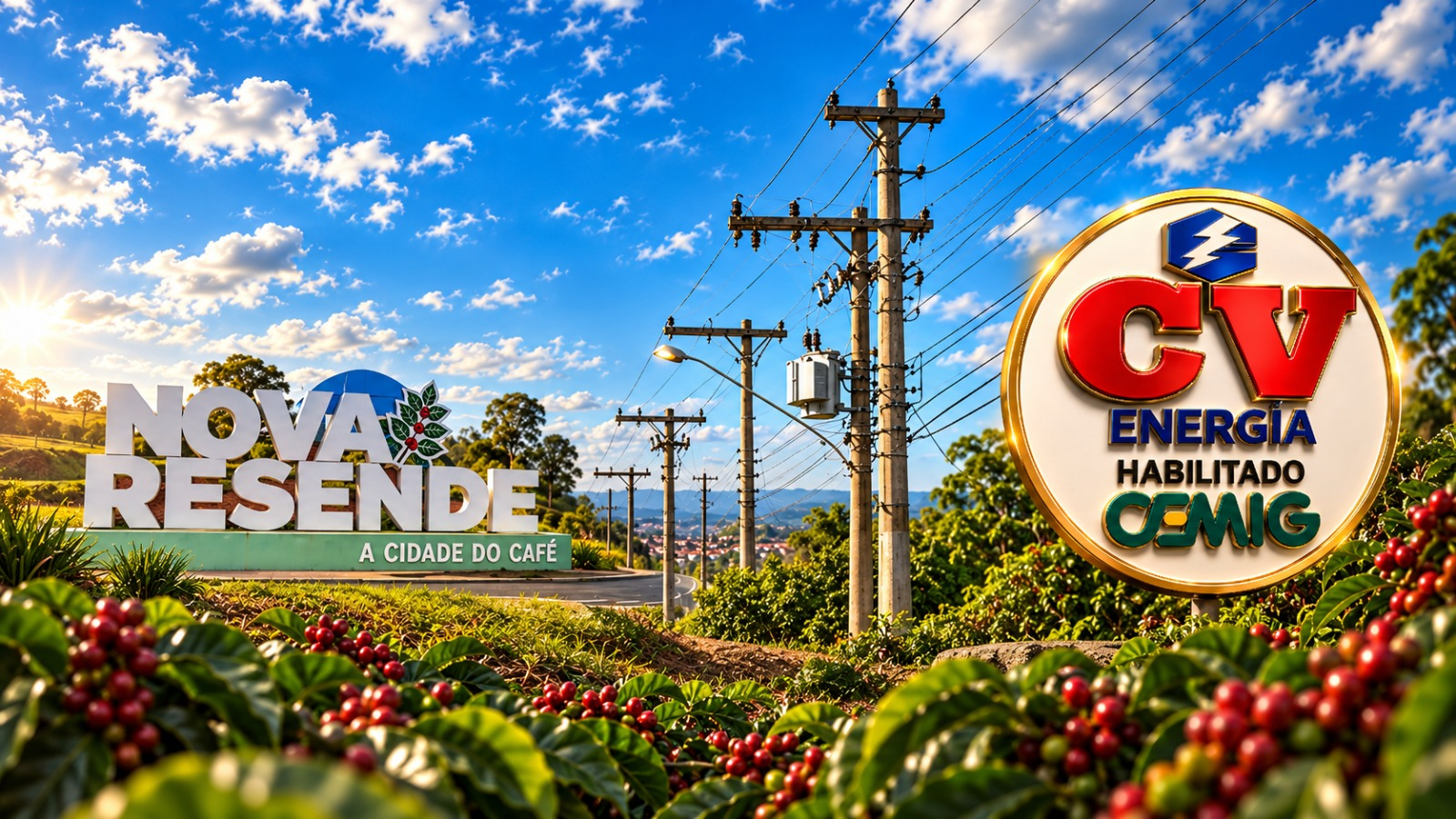 CV Energia e redes de energia em Nova Resende